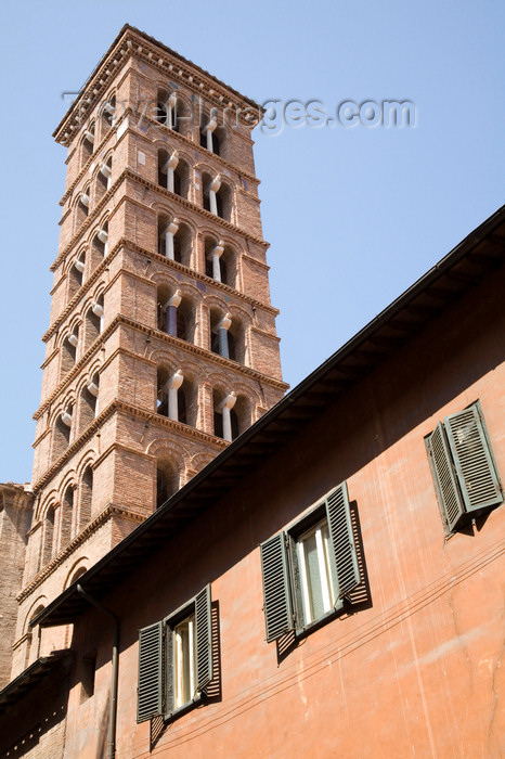 italy434: Rome, Italy: belfry of Santa Maria in Via in Piazza San Silvestro - photo by I.Middleton - (c) Travel-Images.com - Stock Photography agency - Image Bank