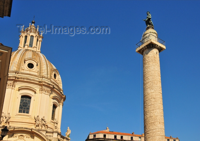 italy456: Rome, Italy: Chiesa del Santissimo Nome di Maria al Foro Traiano and Trajan Column - Piazza di colonna Traiana - photo by M.Torres - (c) Travel-Images.com - Stock Photography agency - Image Bank