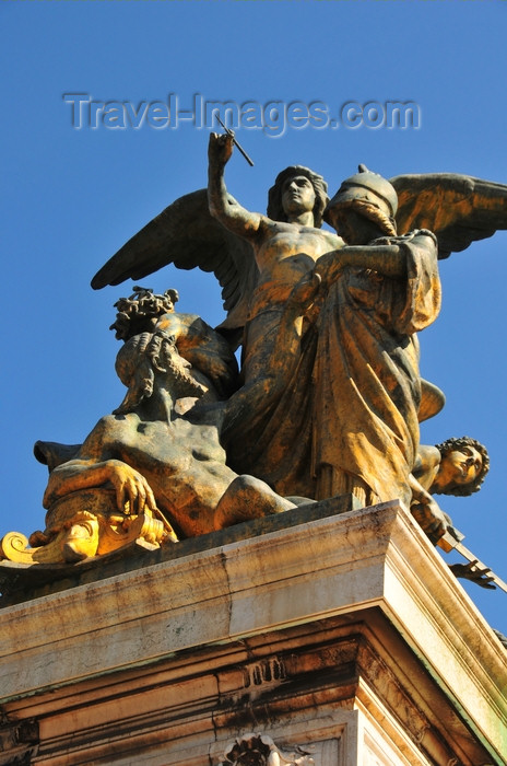 italy458: Rome, Italy: MC3_4256 Roma - Monument of Vittorio Emanuele II - The Vittoriano - gilded bronze sculpture - 'Il pensiero', by Giulio Monteverde - photo by M.Torres - (c) Travel-Images.com - Stock Photography agency - Image Bank