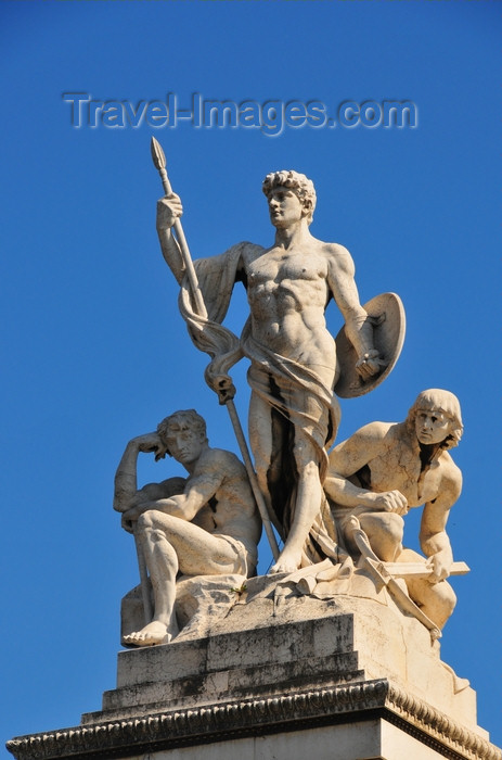 italy461: Rome, Italy: Monument of Vittorio Emanuele II - The Vittoriano - sculpture 'La Forza', by Augusto Rivalta - photo by M.Torres - (c) Travel-Images.com - Stock Photography agency - Image Bank