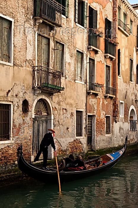 italy498: V03-Gondola at porte d'acqua on Rio de la Veste, Venice - photo by A.Beaton - (c) Travel-Images.com - Stock Photography agency - Image Bank