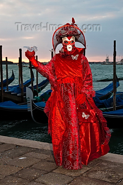 italy520: Carnival participant with Carnival costume at Dawn by Canale di San Marco, Venice - photo by A.Beaton - (c) Travel-Images.com - Stock Photography agency - Image Bank