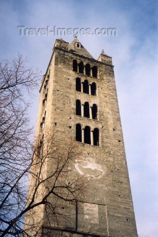 italy53: Aosta / Aoste (Valle d'Aosta) : church of Sant'Orso - bell tower - photo by M.Torres - (c) Travel-Images.com - Stock Photography agency - Image Bank