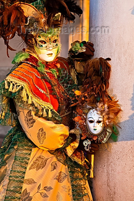 italy538: Carnival participant with Carnival costume in Piazza San Marco, Venice - photo by A.Beaton - (c) Travel-Images.com - Stock Photography agency - Image Bank