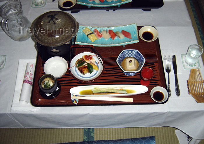 japan52: Japan (Honshu island) Gora: Japanese meal at a Ryokan - photo by G.Frysinger - (c) Travel-Images.com - Stock Photography agency - Image Bank