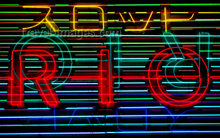 japan71: Neon advertising sign - Rio, Tokyo, Japan. photo by B.Henry - (c) Travel-Images.com - Stock Photography agency - Image Bank