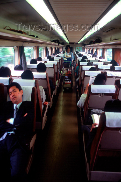 japan89: Interior of the high speed bullet train - Shinkansen - Japan Railways, Tokyo, Japan. photo by B.Henry - (c) Travel-Images.com - Stock Photography agency - Image Bank