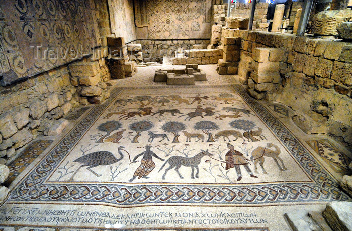 jordan119: Mount Nebo - Madaba governorate - Jordan: mosaic in the old diaconicon baptistery of the basilica, depicting pastoral and hunting scenes - photo by M.Torres - (c) Travel-Images.com - Stock Photography agency - Image Bank