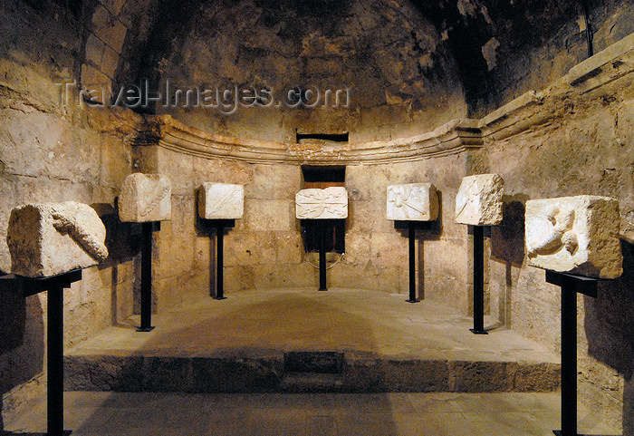 jordan162: Jerash - Jordan: decorated stones at the museum - Roman city of Gerasa - photo by M.Torres - (c) Travel-Images.com - Stock Photography agency - Image Bank