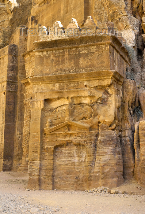 jordan21: Jordan - Petra: unfinished tomb, with a nefesh crown - Street of Facades - photo by M.Torres - (c) Travel-Images.com - Stock Photography agency - Image Bank