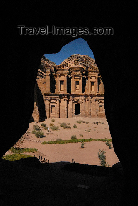 jordan247: Jordan - Petra: Ad Deir seen from a cave - the Monastery - UNESCO world heritage site - photo by M.Torres - (c) Travel-Images.com - Stock Photography agency - Image Bank