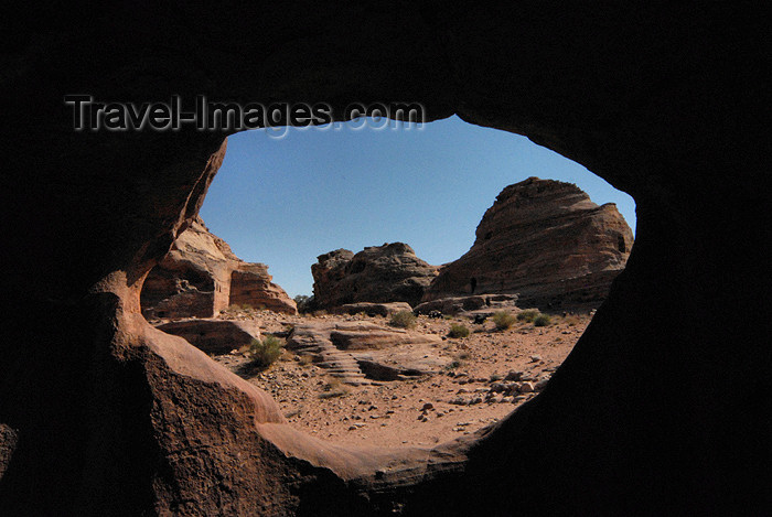 jordan248: Jordan - Petra: eroded hills - view from a cave near Ad Deir, the Monastery - photo by M.Torres - (c) Travel-Images.com - Stock Photography agency - Image Bank