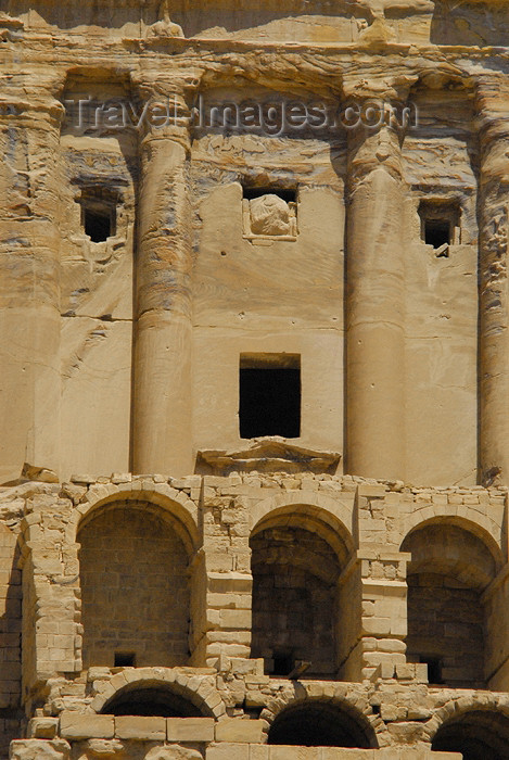 jordan267: Jordan - Petra: Urn Tomb - close up - East Ridge Tombs - photo by M.Torres - (c) Travel-Images.com - Stock Photography agency - Image Bank