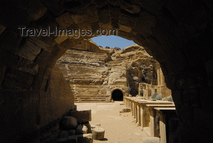 jordan271: Jordan - Petra:  the Theatre - barrel-vaulted tunnel, the parados, leads onto the orchestra - photo by M.Torres - (c) Travel-Images.com - Stock Photography agency - Image Bank