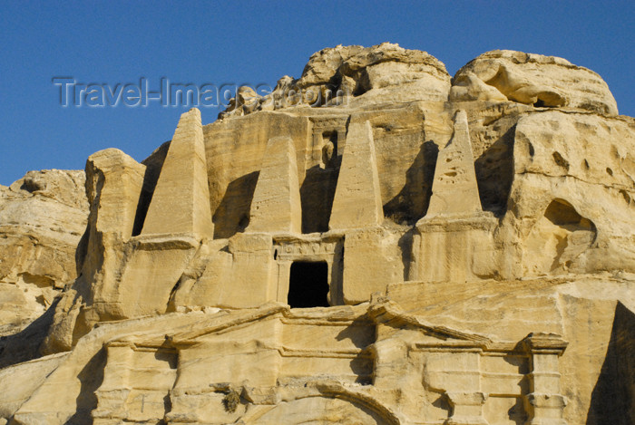 jordan273: Jordan - Petra: Tomb of the Obelisks on Bab-as-Siq - upper floor - photo by M.Torres - (c) Travel-Images.com - Stock Photography agency - Image Bank