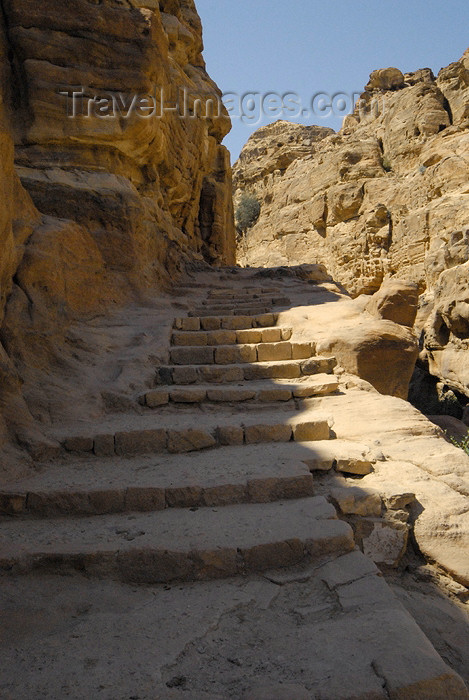 jordan275: Jordan - Petra: Wadi ad Deir - stairs - photo by M.Torres - (c) Travel-Images.com - Stock Photography agency - Image Bank