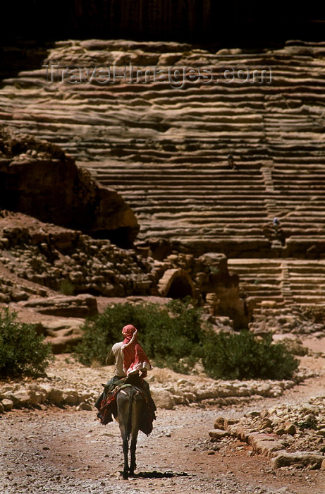jordan55: Jordan - Petra: riding till the amphitheatre - donkey - photo by J.Wreford - (c) Travel-Images.com - Stock Photography agency - Image Bank