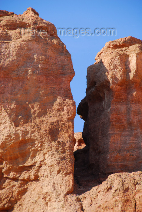 kazakhstan100: Kazakhstan, Charyn Canyon: Valley of the Castles - two towers - photo by M.Torres - (c) Travel-Images.com - Stock Photography agency - Image Bank