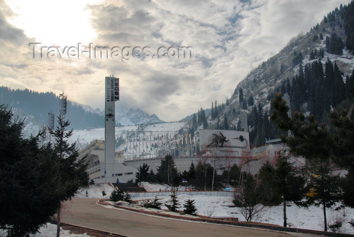 kazakhstan154: Kazakhstan,Medeu ice stadium, Almaty: the stadium and the dam protecting Almaty from mud floods and avalanches - photo by M.Torres - (c) Travel-Images.com - Stock Photography agency - Image Bank