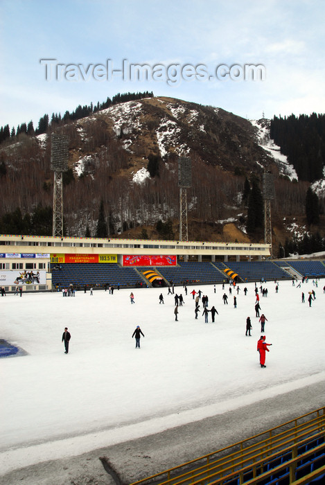 kazakhstan168: Kazakhstan,Medeu ice stadium, Almaty: under the mountain - photo by M.Torres - (c) Travel-Images.com - Stock Photography agency - Image Bank