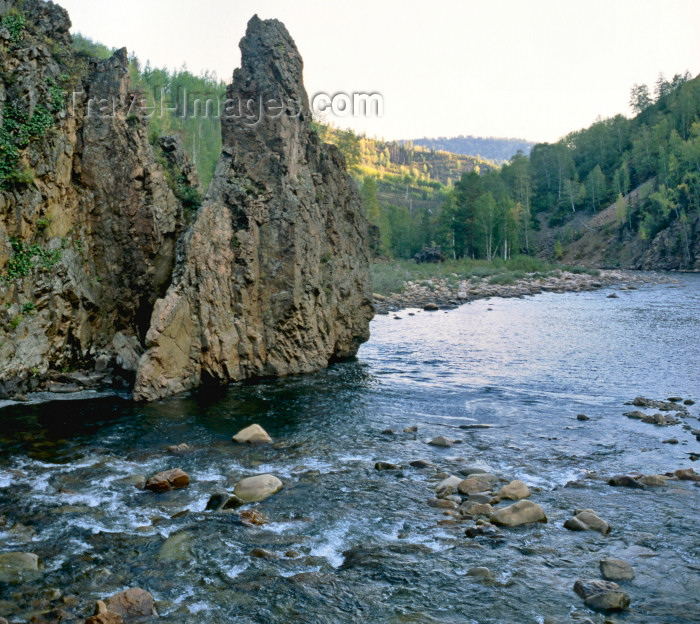 kazakhstan18: Kazakhstan - Ulba river flows from the Altai mountains - rocky banks - photo by V.Sidoropolev - (c) Travel-Images.com - Stock Photography agency - Image Bank