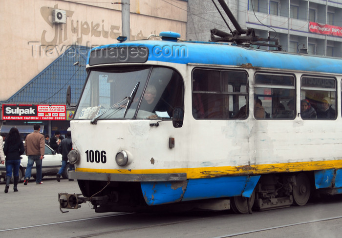 kazakhstan205: Kazakhstan, Almaty: tram on the corner of Zhibek Zholy and Kunaev strees - photo by M.Torres - (c) Travel-Images.com - Stock Photography agency - Image Bank