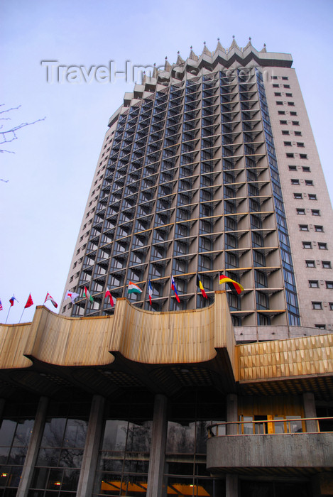 kazakhstan228: Kazakhstan, Almaty: Kazakhstan hotel - corner of Kurmangazy Street and Dostuk Avenue - photo by M.Torres - (c) Travel-Images.com - Stock Photography agency - Image Bank