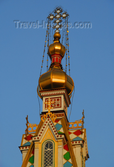 kazakhstan251: Kazakhstan, Almaty:  Holy Ascension Russian Orthodox Cathedral - golden onion - photo by M.Torres - (c) Travel-Images.com - Stock Photography agency - Image Bank