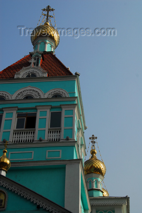 kazakhstan258: Kazakhstan, Almaty:  St Nicholas Church - Russian Orthodox - Nikolsky Sobor - Bell Tower - photo by M.Torres - (c) Travel-Images.com - Stock Photography agency - Image Bank