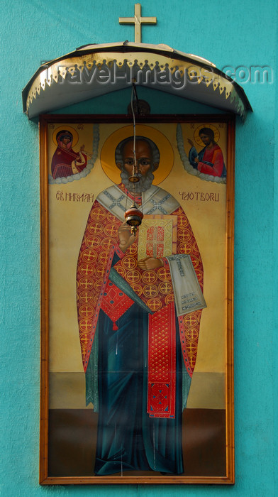 kazakhstan266: Kazakhstan, Almaty:  St Nicholas Church - Russian Orthodox - Nikolsky Sobor - icon of St Nicholas - photo by M.Torres - (c) Travel-Images.com - Stock Photography agency - Image Bank