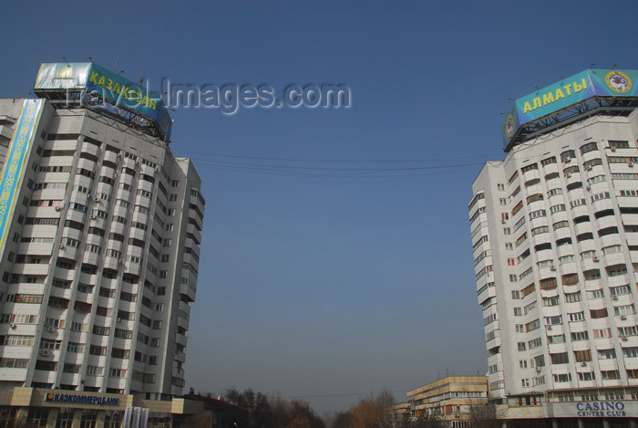 kazakhstan277: Kazakhstan, Almaty: Republic square - towers - photo by M.Torres - (c) Travel-Images.com - Stock Photography agency - Image Bank