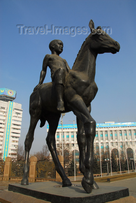 kazakhstan284: Kazakhstan, Almaty: Republic square - boy on horse - photo by M.Torres - (c) Travel-Images.com - Stock Photography agency - Image Bank