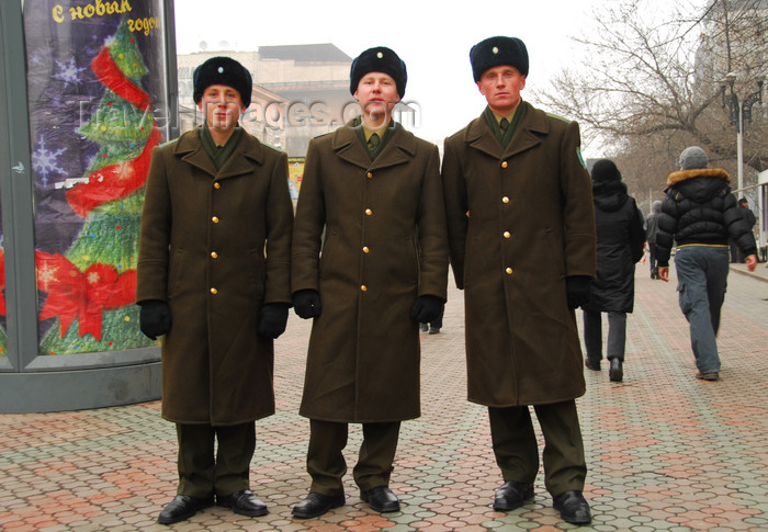 kazakhstan319: Kazakhstan, Almaty: Arbat - Zhybek-Zholy, or Silk road street - ethnic Russian soldiers of the Kazakh army - photo by M.Torres - (c) Travel-Images.com - Stock Photography agency - Image Bank