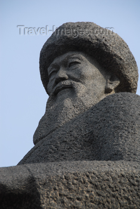 kazakhstan6: Kazakhstan, Almaty: bust of Zhambyl Zhabaev - Kazakh traditional folksinger - photo by M.Torres - (c) Travel-Images.com - Stock Photography agency - Image Bank