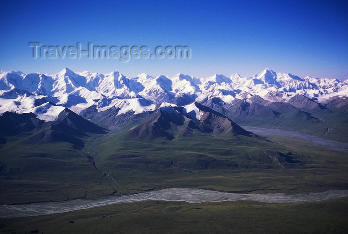 kazakhstan61: Kazakhstan - Tian Shan range, glaciers and river - photo by E.Petitalot - (c) Travel-Images.com - Stock Photography agency - Image Bank