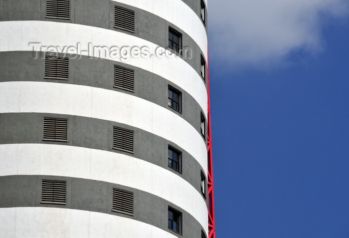 kenya141: Nairobi, Kenya: Nation Centre - black and white stripes - Kimathi Street- photo by M.Torres - (c) Travel-Images.com - Stock Photography agency - Image Bank