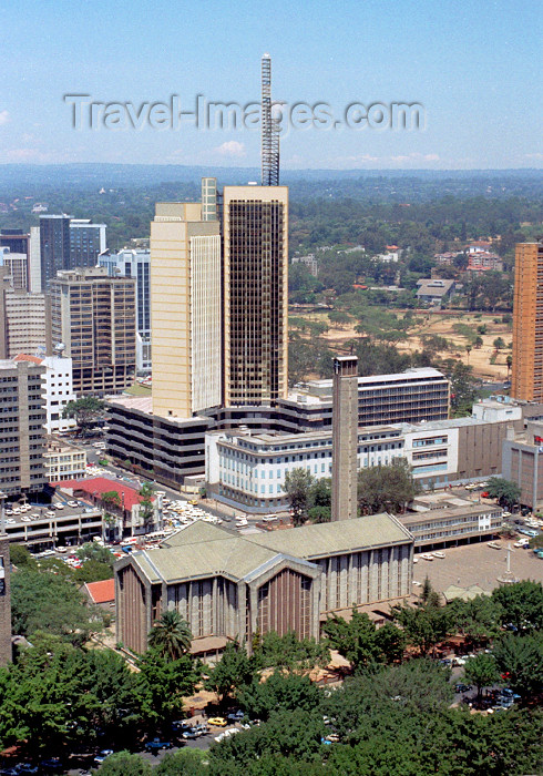 kenya61: Africa - Nairobi: View NW from the Kenyatta Conference Centre Tower - Holy Family Cathedral Basilica - photo by F.Rigaud - (c) Travel-Images.com - Stock Photography agency - Image Bank