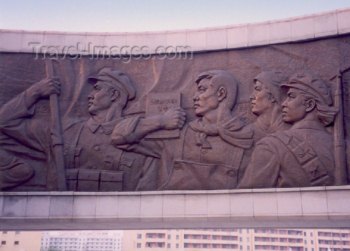 korean101: North Korea / DPRK - Pyongyang / FNJ: Monument to Party Foundation - Korean Workers' Party - bas-relief frieze - revolutionary art - photo by M.Torres - (c) Travel-Images.com - Stock Photography agency - Image Bank