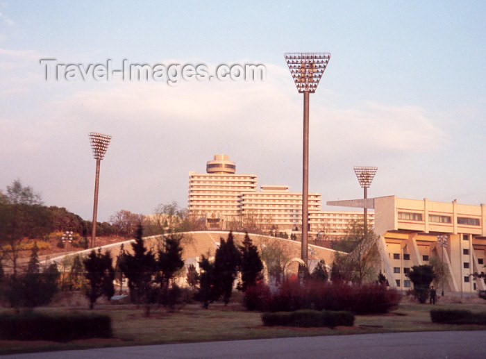 korean110: North Korea / DPRK - Pyongyang: Ryanggang Hotel and Sosan Football Stadium (soccer) - Mangyongdae district, Chongchun street (photo by M.Torres) - (c) Travel-Images.com - Stock Photography agency - Image Bank