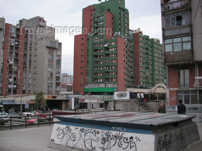 kosovo14: Kosovo - Pristina: Soviet style concrete blocks - photo by A.Kilroy - (c) Travel-Images.com - Stock Photography agency - Image Bank