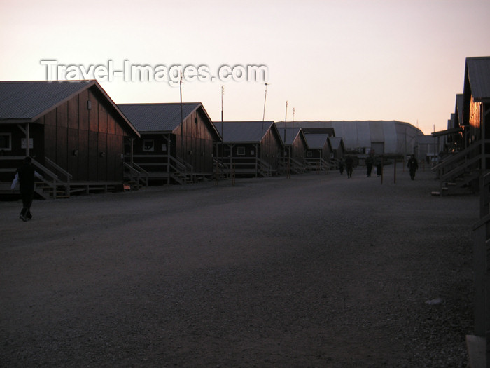 kosovo29: Kosovo: KFOR/U.S. Army Camp Bondsteel - American compound - wooden SEA (South East Asia) huts - photo by A.Kilroy - (c) Travel-Images.com - Stock Photography agency - Image Bank