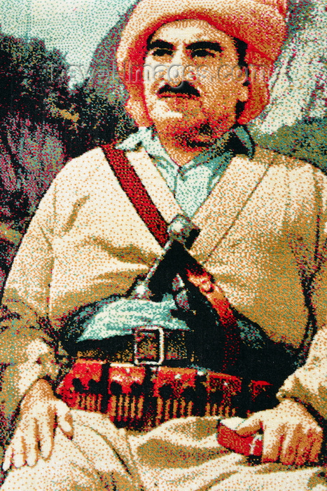 kurdistan12: Erbil / Hewler, Kurdistan, Iraq: carpet with the image of Kurdish peshmerga leader Mustafa Barzani - leader of the Kurdish revolution until 1979 - photo by M.Torres - (c) Travel-Images.com - Stock Photography agency - Image Bank