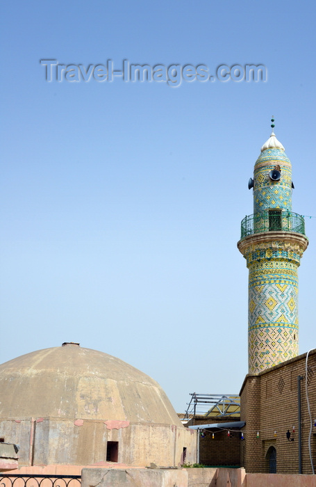 kurdistan27: Erbil / Hewler, Kurdistan, Iraq: Erbil Citadel - Mulla Afandi Mosque and the baths (Hammam) - dome and minaret with intricate tile decoration - Qelay Hewlêr - UNESCO world heritage site - photo by M.Torres - (c) Travel-Images.com - Stock Photography agency - Image Bank