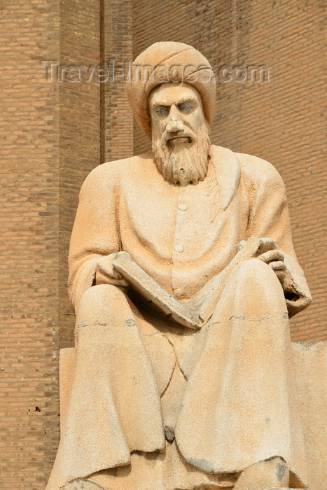 kurdistan36: Erbil / Hewler / Arbil / Irbil, Kurdistan, Iraq: front view of the statue of the historian Ibn Al-Mustawfi aka Mubarak Ben Ahmed Sharaf-Aldin at the entrance to Arbil Citadel - minister of Erbil in the era of Sultan Muzafardin - Qelay Hewlêr - UNESCO world heritage site - photo by M.Torres - (c) Travel-Images.com - Stock Photography agency - Image Bank