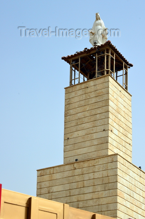 kurdistan82: Erbil / Hewler / Arbil / Irbil, Kurdistan, Iraq: Saint Qardakh The Martyr Church - bell tower with the Virgin Mary - Iraqi Chaldean church - Saint Qardakh was a 4th century Persian noble of Zoroastrian faith, killed for converting to Christianity - photo by M.Torres - (c) Travel-Images.com - Stock Photography agency - Image Bank