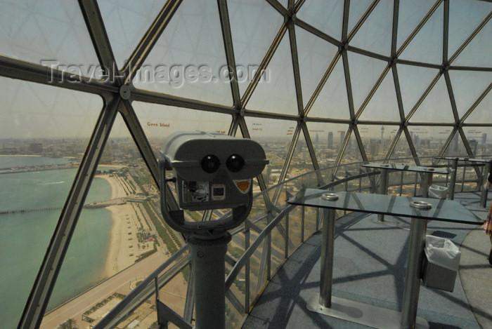 kuwait56: Kuwait city: Kuwait towers - observation deck - looking East along Arabian Gulf street - photo by M.Torres - (c) Travel-Images.com - Stock Photography agency - the Global Image Bank