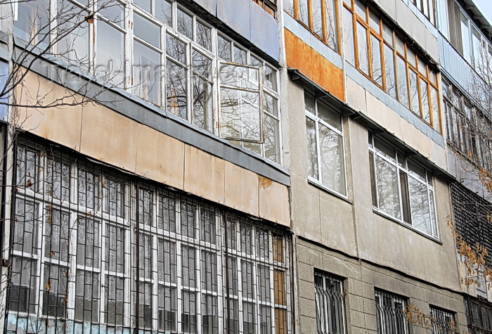 kyrgyzstan52: Bishkek, Kyrgyzstan: façade of an apartment block - photo by M.Torres - (c) Travel-Images.com - Stock Photography agency - Image Bank