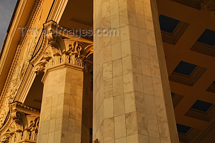 kyrgyzstan67: Bishkek, Kyrgyzstan: Opera and Ballet Theater - modern columns with Corinthian order capitals, decorated with acanthus leaves - Y.Abdrakhmanov street - photo by M.Torres - (c) Travel-Images.com - Stock Photography agency - Image Bank
