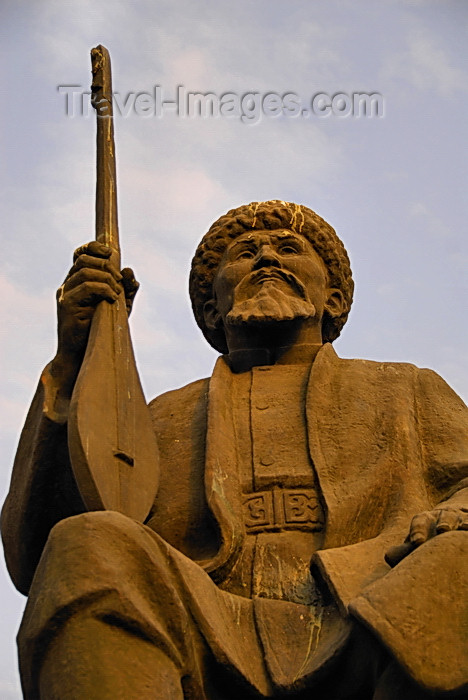 kyrgyzstan70: Bishkek, Kyrgyzstan: Toktogul Satylganov - the most famous of the Kyrgyz Akyns - improvising poets and singers - statue near the Opera House, Y.Abdrakhmanov street - photo by M.Torres - (c) Travel-Images.com - Stock Photography agency - Image Bank