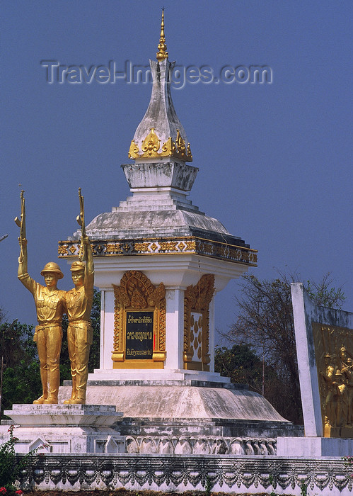 laos110: Laos: statues and temple - memorial of the communist revolution - photo by E.Petitalot - (c) Travel-Images.com - Stock Photography agency - Image Bank